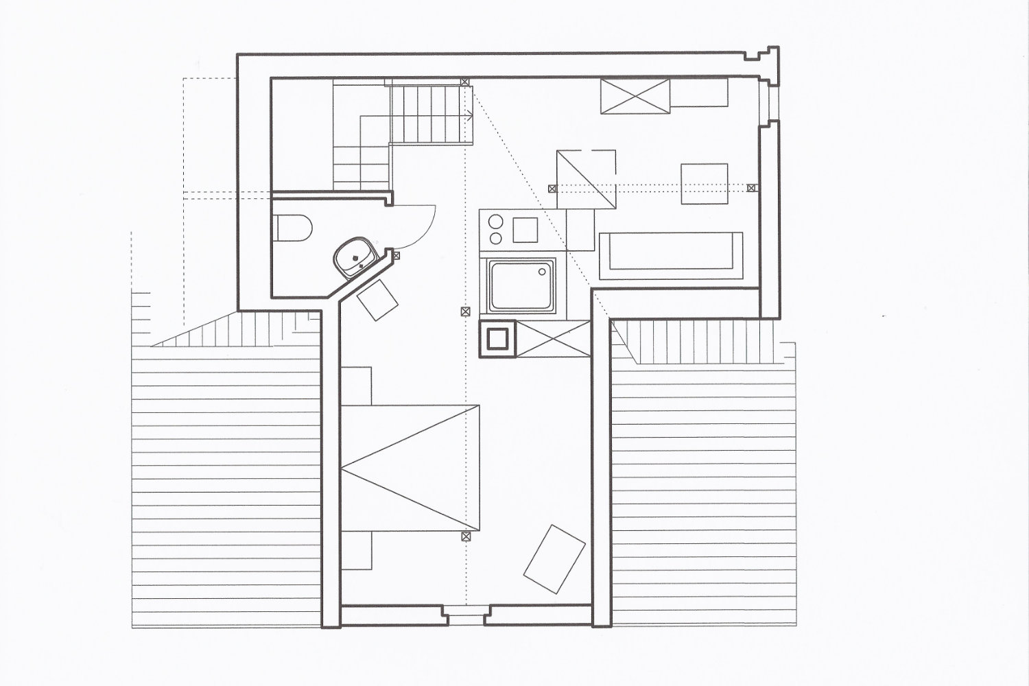 1-Raum-Appartement – Grundriss